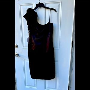 Black one shoulder with flowers